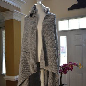 one size, Gray hooded shawl jacket